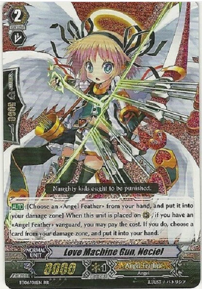CARDFIGHT VANGUARD LOVE MACHINE GUN NOCIEL (ANGEL FEATHER) BT06/011EN RR - Image 1 of 3