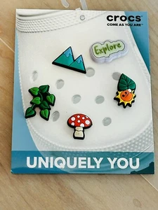 Crocs Jibbitz Charms Explore Mushroom, Mtns, Leaves, Sun, Explore  - Picture 1 of 5