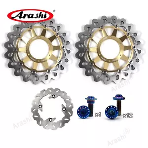 For Honda CBR 1000 RR Fireblade 2008-2016 Front Rear Brake Discs w/ Bolts Screws - Picture 1 of 24