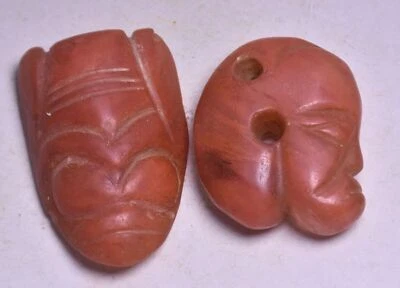 6CM China Hongshan Culture Red Crystal Fengshui Double Beast Amulet Pendant - Image 1 of 4