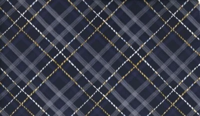 Hallmark Wrapping Paper Woven Plaid Blue Grey 35 sq ft Roll Holiday Gift - Image 1 of 4