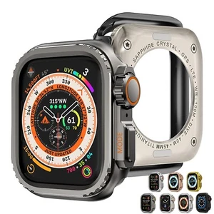 Custodia paraurti in metallo resistente bordo rialzato per iWatch serie 10 42/46 mm 9 8 7 6 5 4 SE - Foto 1 di 17