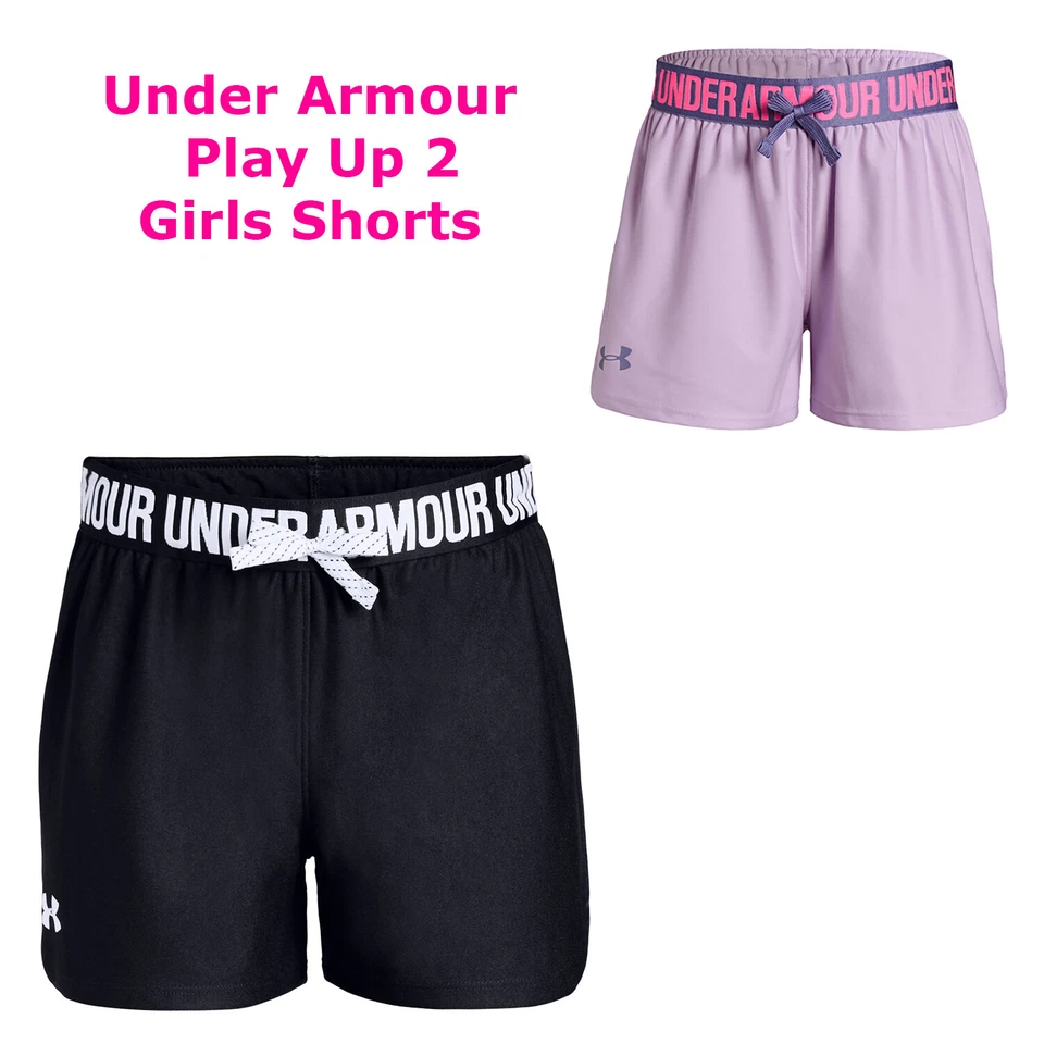 Girls Under Armour Play Up Shorts Running Training Girls Shorts New - Image 1 of 1