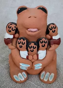 Vintage Signed R.C. Ramey Native American Frog Storyteller Figure 5 Children - Picture 1 of 8