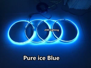 4PCS 15.5" IP68 Solid Color Pure ice Blue Strobe Flashing LED Wheel Lights Set - Picture 1 of 6