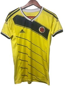 Colombia 2014 Home World Cup Football Soccer Jersey Adidas James #10 Men Sz S