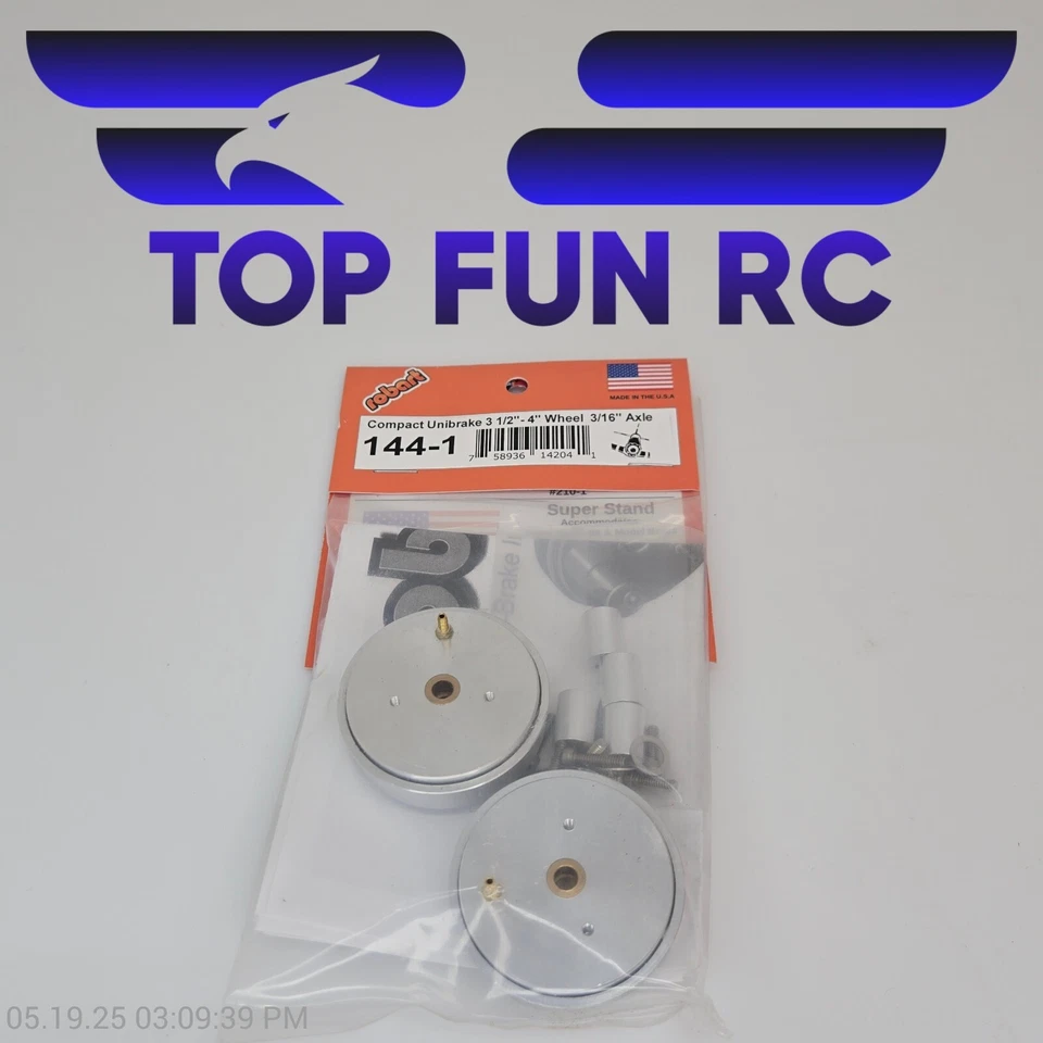 Robart RC 144-1 Compact Unibrake 3 1/2"-4" Wheel 3/16" Axle Air Brakes - Image 1 of 1