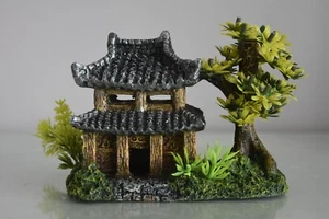 Aquarium Detailed Pagoda & Plant Garden 14 x 9 x 10 cms  - Picture 1 of 7