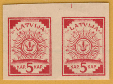 LATVIA LETTLAND MAP PAIR 5 KAP. 1918 Sc. 1. MNH ERROR 4230