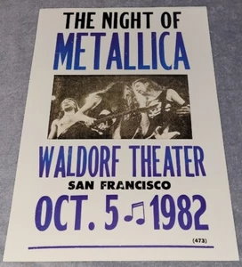 Affiche - The Night of Metallica - Waldorf Theater - San Francisco - Neuve - Imagen 1 de 1