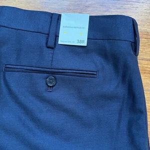 Neu mit Etikett $ 200 Banana Republic Reda Flexo Wolle Anzughose Herren 38 x 33 marineblau schmal Stretch - Bild 1 von 21