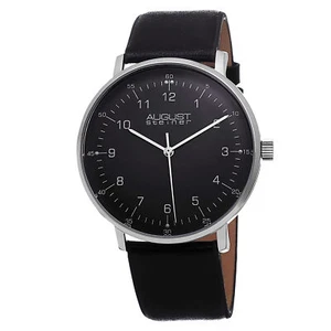 Nuevo reloj con correa de cuero negro de cuarzo suizo August Steiner AS8090BK para hombre - Imagen 1 de 4