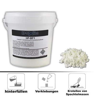 HP-TEXTILES Baumwollflocken | BF1 | Füllstoff für Harz/Härtersysteme Epoxi & Polyester Epoxy