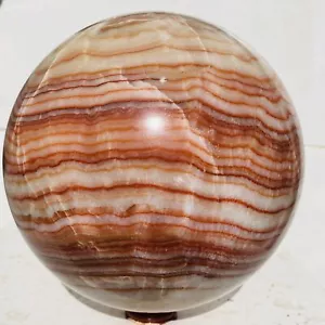 Natural Red stripe pork stone Quartz Crystal Sphere Ball Healing 8260g - Picture 1 of 12