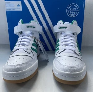 Adidas Forum Mid Trainers White/Green/Gold Gum Size UK 12/US 12.5 - Picture 1 of 8