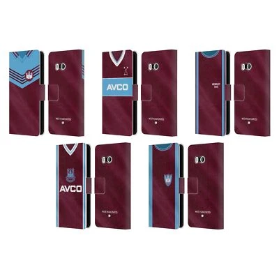 OFFICIAL WEST HAM UNITED FC RETRO KITS LEATHER BOOK CASE FOR HTC PHONES 1 - Image 1 of 4
