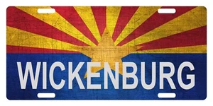 Arizona State Flag License Plate Patriotic Version Wickenburg - Picture 1 of 1
