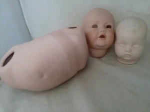 Neu Keramik Puppe Body R B 8 Zoll 2 Köpfe 1 ist nicht markiert 1 markiert Deutschland JDK - Bild 1 von 12