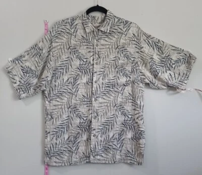 Fieldmaster Mens Short Sleeve Button Up Hawaiian Shirt Size Medium Rayon Foto 1 de 4