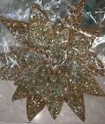 December Diamonds Christmas Tree 9" Poins. Flower Clip On Sequin Ornament   Gold