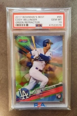 Cody Bellinger 2017 Bowman's Best Green Refractor /99 PSA 10 Gem Mint Rookie RC - Image 1 of 3