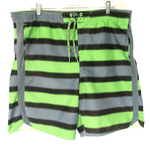 Nike Perry Ellis Board Shorts Men's Size Large Gray Neon Green Abstract Skate - Picture 1 of 6