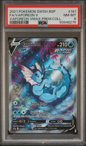 PSA 8 Vaporeon V SWSH181 Black Star Promo Full Art Englisch Pokemon Karte 2021 - Bild 1 von 2