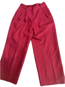 VTG Ralph Lauren Mom High Waist Pants Tapered Pleated Red Wool Trousers Size 10 - Bild 1 von 6