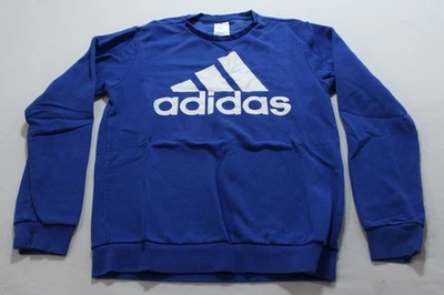 Adidas Men's Soft Fleece Essentials Big Logo Sweatshirt JL3 Royal Blue Small - Image 1 of 4
