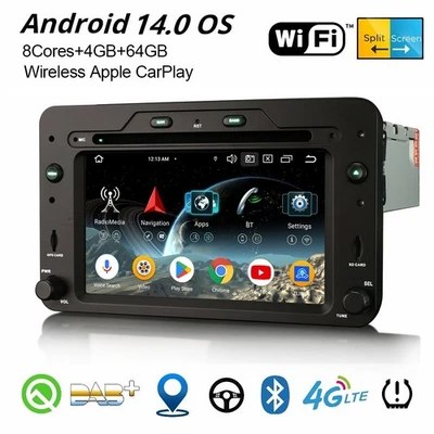 Android 14 DAB+ Autoradio Alfa Romeo Spider Brera 159 Sportwagon DSP GPS CarPlay - Bild 1 von 4