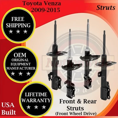 Monroe OEM Front & Rear Struts For 2009-2015 Toyota Venza 2WD Lifetime Warranty Foto 1 de 4