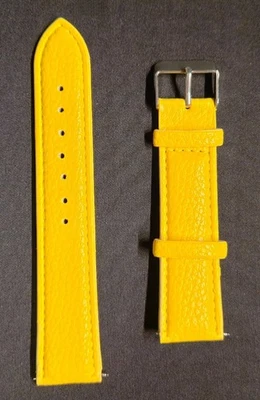 Faux Leather Yellow Wristwatch Straps 20mm With Spring Bars  - Image 1 of 4