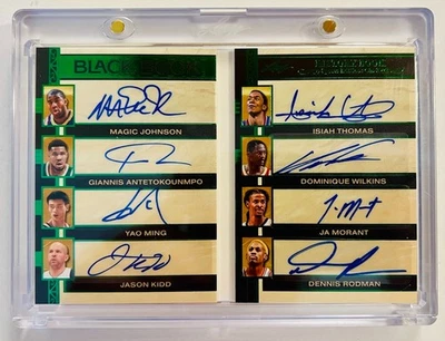 2025 Leaf History Black Book Auto Magic Giannis Yao  Kidd Ja Rodman Green /2 SSP - Image 1 of 2