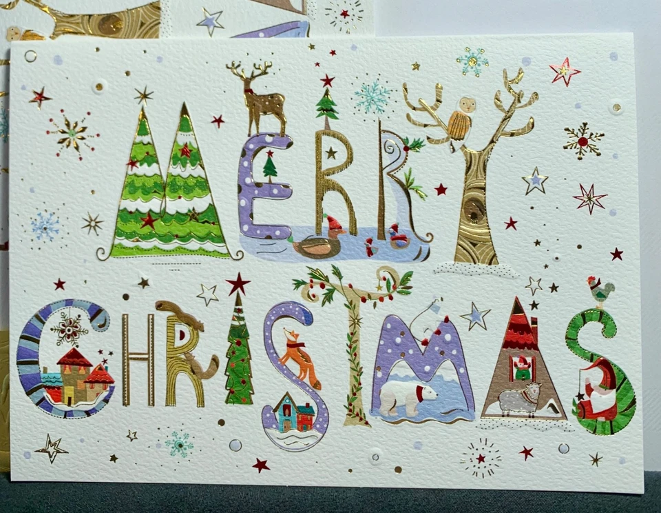 ¡Juego de 2! Tarjetas de Navidad! Hermosa filigrana dorada de diseñador Turnowsky Foto 1 de 4