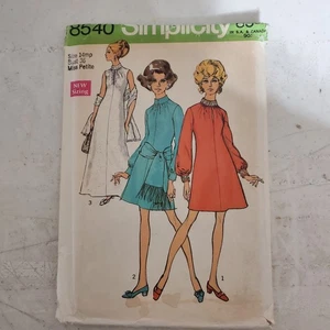 Vtg Simplicity Pattern 8540 A-Line Dress High Neck Back Zip Miss 14 UNCUT 1960s - Picture 1 of 4