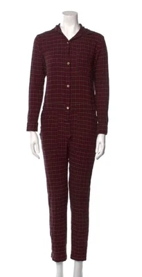 ISABEL MARANT ETOILE Lightweight Flannel Wool Jumpsuit Women's Size 42 Plaid M - Image 1 of 4