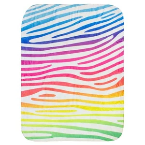 Everything Comfy Zebra Print Decorative Throw Blanket, 42x60 Inch, Rainbow Gr... - Picture 1 of 8