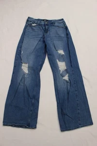 Hollister men sz 29 x 31 high rise distressed baggy wide leg stretch denim jeans - Picture 1 of 14