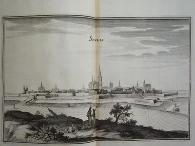 Senlis Gesamtansicht Kathedrale Topographia Galliae EA Merian Kupferstich 1655 - Bild 1 von 3