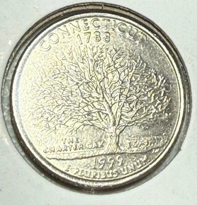 1999-P Connecticut State Quarter DDR Double Die Reverse Error -  Lot 141 - Image 1 of 4