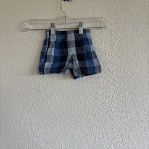 Faded Glory Kleinkind karierte Shorts Größe 0-3 Monate babyblau & schwarz adrett - Bild 1 von 6