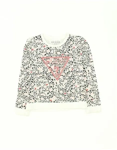 GUESS Girls Graphic Sweatshirt Jumper 6-7 Years Grey Animal Print Cotton AI06 - Picture 1 of 3