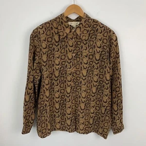 Vintage Jones New York Silk Shirt Top Blouse Plus Size 20 Animal Snake Print - Picture 1 of 11