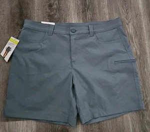 NWT Eddie Bauer Women's Rainier  Blue Grey  Color Packable Storm Repel Shorts 14 - Picture 1 of 5