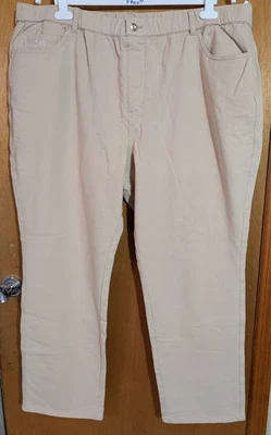 Pantalones de pierna recta Quacker Factory DreamJeannes 3X color caqui tostado Foto 1 de 4