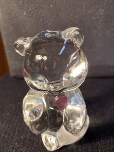 FIGURA DE OSO DE PELUCHE DE PIEDRA DE NACIMIENTO DE CRISTAL FENTON Hecha a mano Rosa Claro Corazón Oct - Imagen 1 de 7