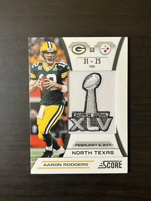 Aaron Rodgers 2011 Score Super Bowl XLV Patch #SB-AR Green Bay Packers MVP - Image 1 of 2