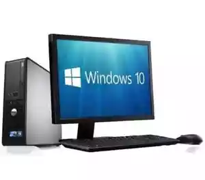 CHEAP WINDOWS 10 FULL DELL COMPUTER DESKTOP TOWER SET PC 4GB RAM 250GB HD WIFI - Picture 1 of 6