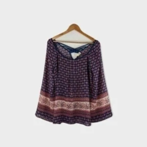 Sweet Journey Western Bohemian Flared Sleeve Blouse Size XL Women - Picture 1 of 8