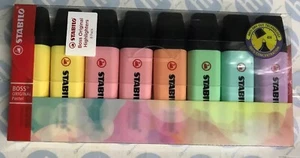 Stabilo Boss Pastel Highlighter Pens Multi Ink Pack of 8 Anti Dry Out Technology - Picture 1 of 3